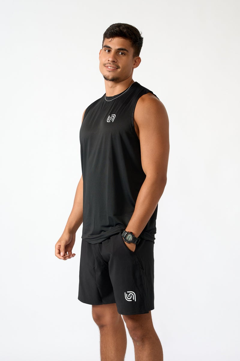 Beyond sportswear Men's Black Sleeveless Top - Image 2